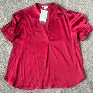 Ee:some Elegant Shiny Red Women's Top Size S NWTNW